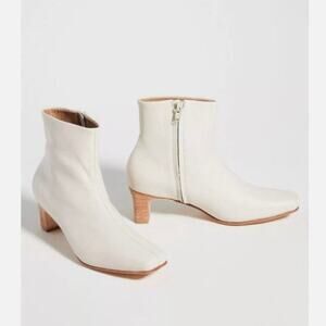 Huma Blanco Bolena Boot Leather Bone White Cream size 38 US 8 Anthro Shoes